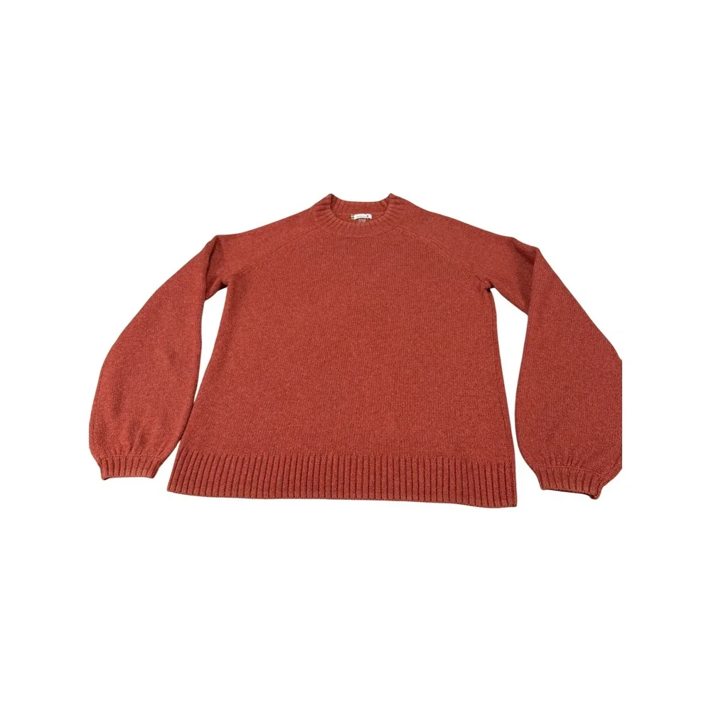 Smartwool Womens Merino Wool Blend Raglan Balloon Sleeve Sweater Orange Large